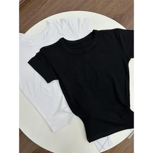 T-shirt en viscose tricoté à manches courtes pour femme, couleur unie, coupe ajustée, respirant, streetwear, usage quotidien, sous-vêtement - Product Image 4