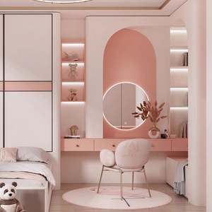 Armario de Dormitorio Moderno de Estilo Medieval Antiguo, Plegable, Extensible, Ecológico, de MDF Rosa, Mueble de Almacenamiento para Sala de Estar - Product Image 3