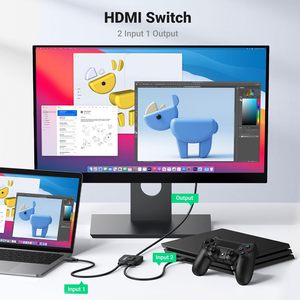 UGREEN Switch 4K 60Hz avec câble de 3,3 pieds, séparateur bidirectionnel 2 en 1 pour <span class=keywords><strong>TV</strong></span> <span class=keywords><strong>Fire</strong></span> <span class=keywords><strong>Stick</strong></span> Nintendo Switch - Product Image 2