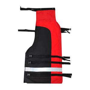 Tablier de protection robuste et respirant rouge et noir réglable de style tablier <span class=keywords><strong>pour</strong></span> bûcherons, résistant aux coupures niveau D - Product Image 6