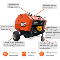 Matériel agricole certifié CE, mini-tracteur 850, mini-presse à balles rondes avec système de déverrouillage hydraulique, à vendre