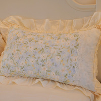 Parure de lit élégante et luxueuse en double gaze 100% coton avec jupe de lit à volants pour chambre de fille raffinée