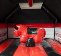 Arène de jeu gonflable thème western 5x4m avec taureau mécanique, équipement gonflable d'extérieur pour la location et les événements