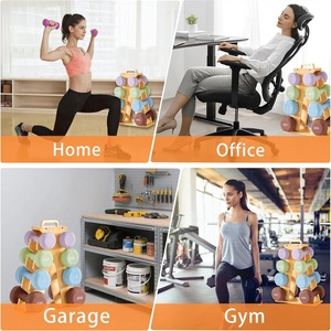 Bamboo <b>Dumbbell</b> Rack 4 Layers Solid Wood Storage Organizer For Home Gym Office Use Light Yellow - Product Image 4