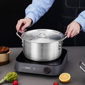 Ensemble de 7 casseroles en aluminium épaissi écologiques pour la cuisine domestique, 14-26 cm, en métal, pour soupes et plats variés - Product Image 3