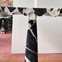 Table console en marbre noir antique Cammy Stone pour l'entrée, décoration de la maison, meubles de salon, design moderne