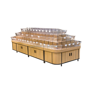 Étagère de présentation de supermarché en fer double face robuste pour les collations en bois en vrac, les noix et les bonbons. - Product Image 2