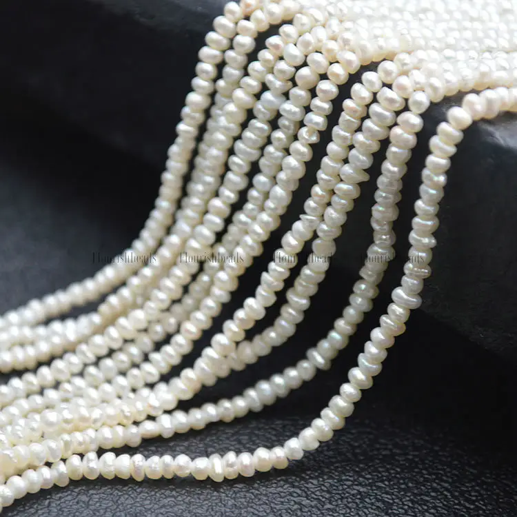 2.5 ~ 3.5mm Cheap Price Oval Shape Seed Natural White Pearl Beads für Tassel Pendant Making