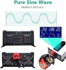 Biến tần sóng sin thuần túy công suất 10000W đỉnh, 5000W công suất ra, điện áp vào 24V 48V 60V 72V 96V, điện áp ra 110V 60Hz 220V 50Hz, thiết kế mới - Product Image 4