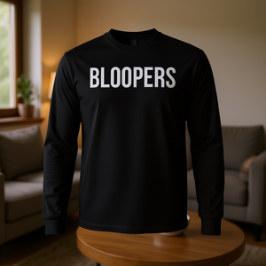 T-shirt a maniche lunghe Bloopers nera unisex per adulti taglia grande - Product Image 3