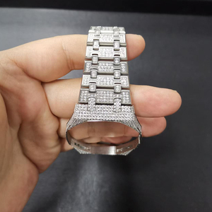 Vollständiges VVS Mossanit Edelstahl Iced Out Uhrengehäuse und Armbänder Ersatz-Mod-Kit für Royal Pop Diamantarmband für Swatch X AP - Product Image 3