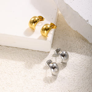 Boucles d'oreilles en acier inoxydable sans décoloration, forme ovale, <span class=keywords><strong>banane</strong></span>, goutte d'eau, plaqué <span class=keywords><strong>or</strong></span> 18 carats, vente en gros de bijoux pour femmes - Product Image 4