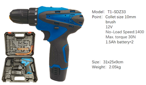 Perceuse à percussion électrique sans fil <span class=keywords><strong>12V</strong></span>, kit de perceuse multifonction portable avec tournevis pour l'entretien domestique et industriel - Product Image 6