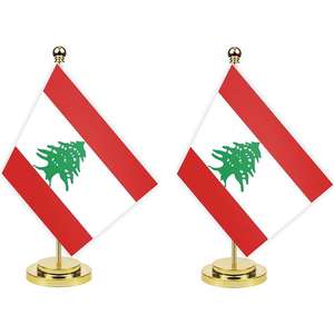 Promozione personalizzato Mini libanese bandiera da tavolo decorazione Stand per tavolo da conferenza bandiere da tavolo personalizzate di <span class=keywords><strong>Lebanon</strong></span> - Product Image 1