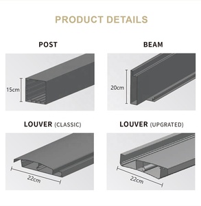 Easy Install <strong>Building</strong> <strong>Deck</strong> Garden Villa <strong>Patio</strong> Canopy Rainproof Adjustable Gazebo Bioclimatic Louvered Aluminum Pergola - Product Image 2