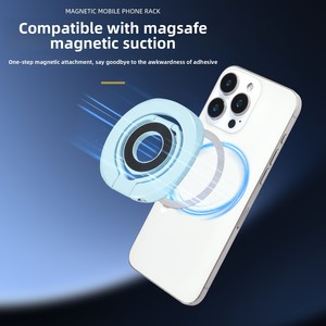 Support de téléphone magnétique pliable en alliage réglable, ultra-fin, anti-chute, avec autocollant arrière et anneau de maintien pour bureau - Product Image 3