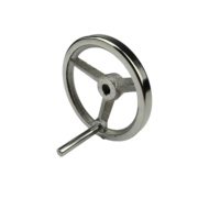 Volant de régulation de cheminée en fonte, à trois branches, avec trou carré, bord chromé, finition polie, pour décoration intérieure, taille personnalisée