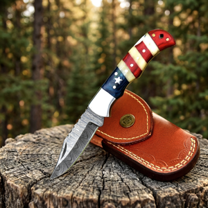 High Quality Damascus Steel Folding Blade Pocket <b>Knife</b> Back <b>Lock</b> 58 HRC Hardness Pakka Wood Handle Survival Tactical Application - Product Image 5