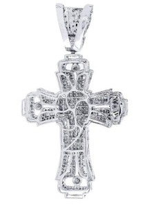 Colgantes de Cruz Personalizados, Dijes de Plata 925 Personalizados, Colgante Hip Hop, Estilo Urbano, Diamante, Corte Brillante - Product Image 2