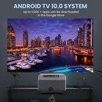 Proyectores H10 Android 11 2/16GB, Proyectores Portátiles Inalámbricos para el Hogar con Bluetooth 5.0, Mini Proyector Inteligente Android 11 LED 1080P HD WIFI6 para Cine en Casa