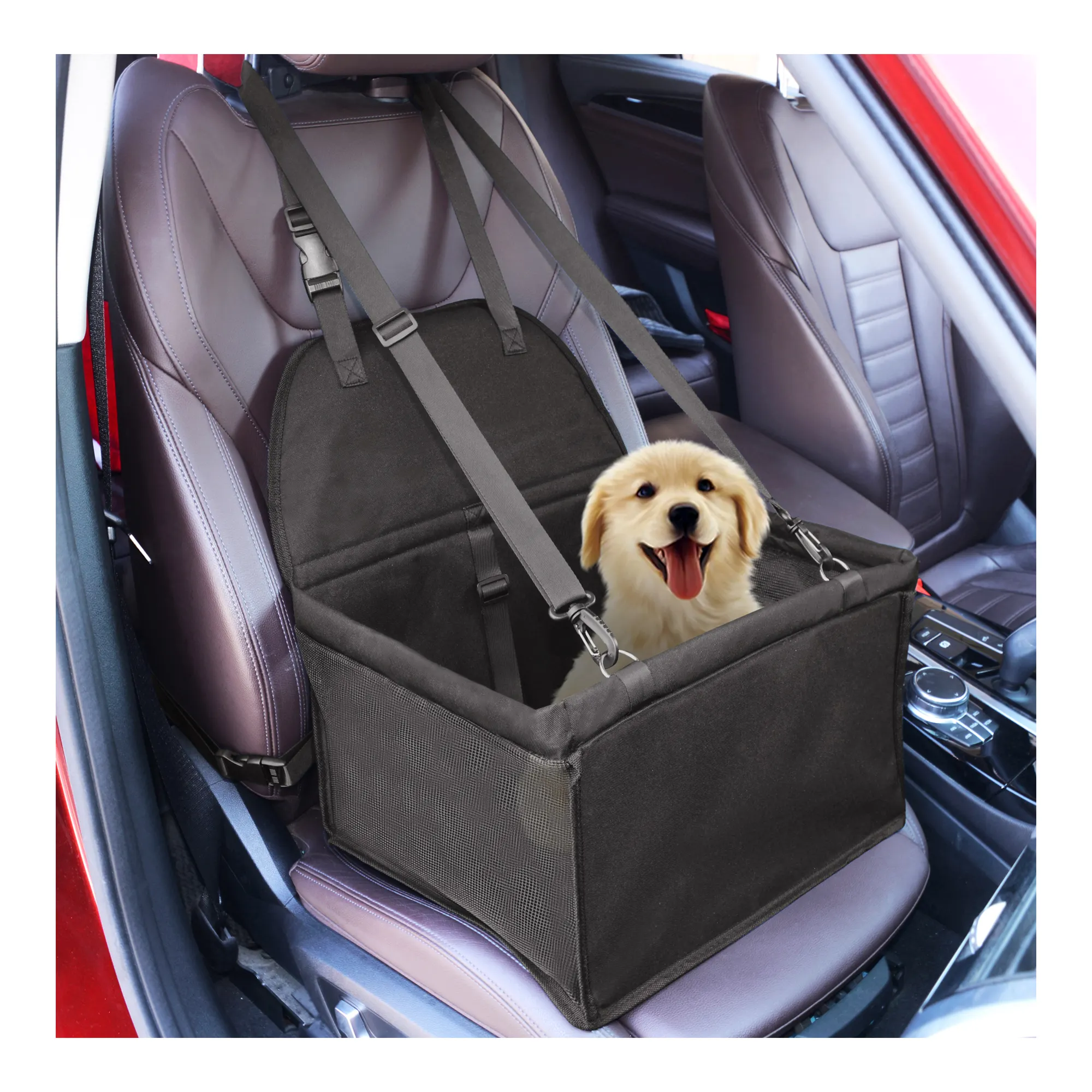 Wholesale Waterproof Pet Front Seat Cover Pet Booster Seat Deluxe 2 in 1 Dog Seat Cover for Cars with Safety Belt