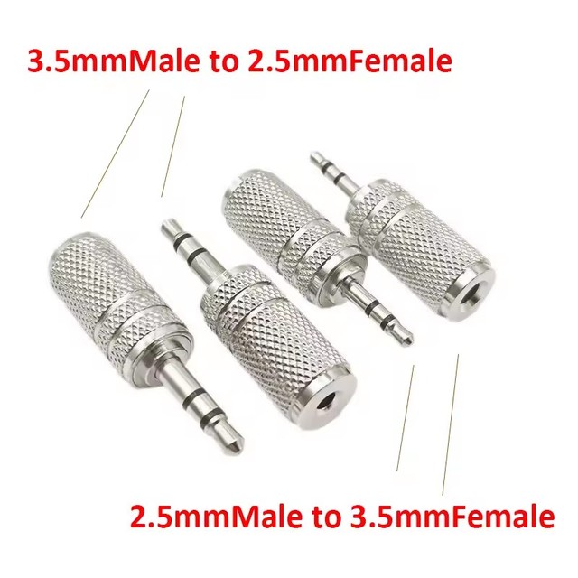 Jack 3.5 mm to 2.5 mm Audio Adapter 2.5mm Male to 3.5mm Female Plug Connector for Aux Speaker Cable Headphone Jack 3.5