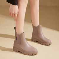 Bottes de pluie unisexes en PVC à plateforme haute, personnalisées, imperméables et antidérapantes, pour toutes les saisons