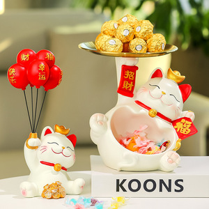 Plateau à bonbons Lucky Cat en résine, forme irrégulière décorative, pour cadeau du Nouvel An chinois - Product Image 4