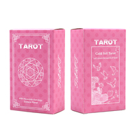 Carte de tarot à angle classique de cavalier rose personnalisée avec impression de cartes de livret Cartes Soft Touch Cube d'affirmation de boîte de support personnalisé