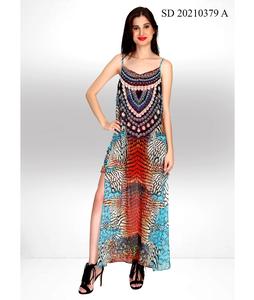 Vestidos informales elegantes para mujer, material de algodón de moda con escote asimétrico, ideal para trajes diarios cómodos, moda de fiesta - Product Image 1