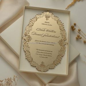 Invitation de <span class=keywords><strong>mariage</strong></span> <span class=keywords><strong>en</strong></span> <span class=keywords><strong>plexiglas</strong></span> doré miroir décadent billets de coing découpés au laser gravés invitations de voeux d'anniversaire <span class=keywords><strong>en</strong></span> acrylique - Product Image 3