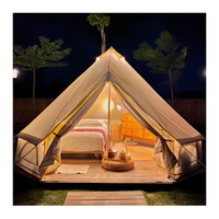 Tente en toile de luxe ignifuge imperméable portable quatre saisons avec ouverture rapide pour le camping en plein air Glamping Stores de chasse