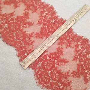 Bordure en dentelle de style français rouge, bordure en dentelle tricotée, mélange de nylon écologique pour accessoires vestimentaires, 3 yards - Product Image 3