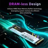 Kimtigo P4 Ultra 1TB 512GB NVMe M.2 SSD PCIe 4.0 X4 Internal Solid State Drive 7230MB/s Kecepatan Tinggi 3D TLC untuk Desktop PS5