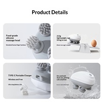 Masseur Électrique Intelligent pour Tête de Chat, Masseur pour Animaux de Compagnie Étanche en ABS+Silicone, Rechargeable Automatiquement, Classique, Moderne, Écologique, Idéal pour les Voyages