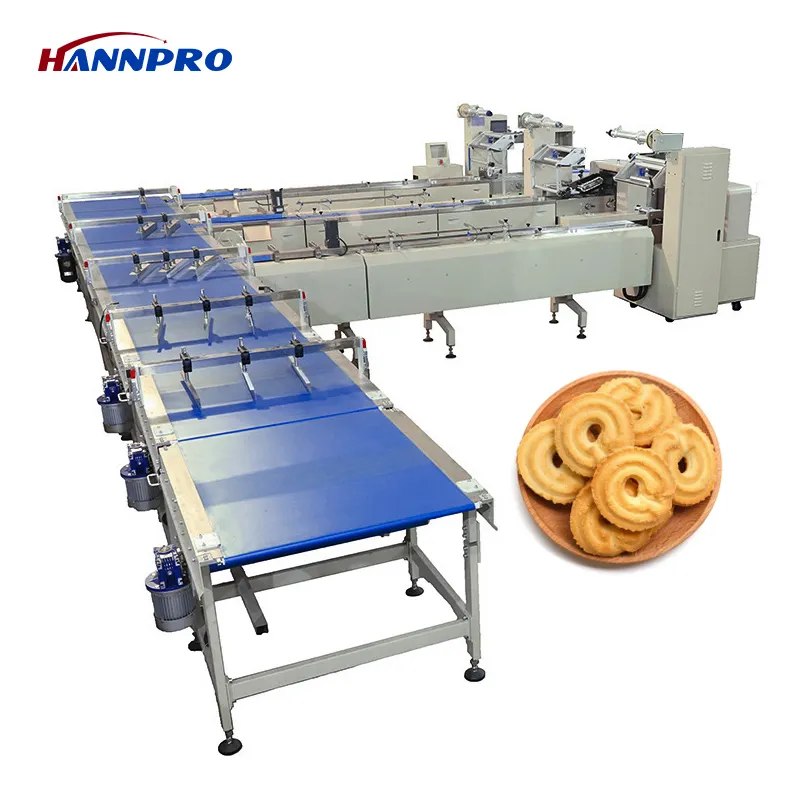 Machine d'emballage de biscuits facile à utiliser ligne d'emballage de gâteaux en barre de chocolat ligne d'emballage horizontale de biscuits pour sandwich