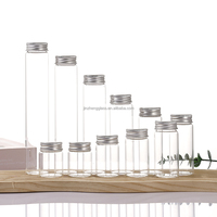 Flacons en verre borosilicate avec bouchons à vis en aluminium argenté, flacons en verre vides pour bonbons, sels de bain, échantillons, logo personnalisé