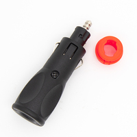 Noir 12V/24V noir voiture allume-cigare prise mâle chargeur adaptateur connecteur de prise avec interrupteur marche/arrêt voyant rouge