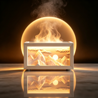 Humidificateur d'arômes à effet flamme de cheminée, diffuseur d'huiles essentielles, humidificateur aromatique de table à flamme de cheminée, brume 12 heures