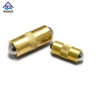 Piston à bille à ressort à double extrémité moleté en acier inoxydable avec corps en laiton de haute qualité, modèle INGKS 14F-11BS M3-M12, doré