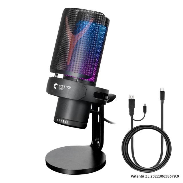 Dropshipping GM7 USB Gaming Laptop Microphone with Cool RGB Light Streaming Microphone