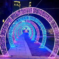 Arche en forme de cœur romantique pour mariage en plein air, lumières LED PVC IP65, tunnel temporel pour décorations de Noël en parc et aménagement paysager