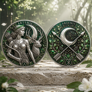 Moneda Conmemorativa Personalizada 3D <span class=keywords><strong>de</strong></span> Alto Relieve <span class=keywords><strong>de</strong></span> <span class=keywords><strong>la</strong></span> <span class=keywords><strong>Diosa</strong></span> Griega Artemisa, Moneda <span class=keywords><strong>de</strong></span> Bronce Antiguo con Diseño <span class=keywords><strong>de</strong></span> Caza Lunar para Regalo <span class=keywords><strong>de</strong></span> Lujo - Product Image 1