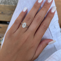 Bague de fiançailles solitaire ovale 3 carats à quatre griffes avec bande unie, diamant de laboratoire, or massif 10K/14K/18K, certifié IGI, couleur DEF CVD/HPHT