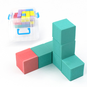 Sıcak satmak 55 adet doğal lateks istifleme küpleri yaratıcı eğitim yapı taşı DIY bulmaca çocuklar için lüks inşaat oyuncak - Product Image 1