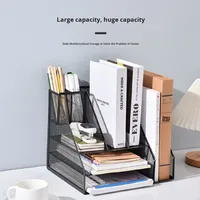 Modelo 023, Bandeja de Archivo Metálica de Escritorio, Soporte para Documentos A4, Resistente al Desgaste, Organizador de Almacenamiento de Datos para Oficina