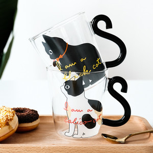 Schattige Kat Vorm Glazen Koffiemok Cartoon Kat Beker Met Staarthandvat Hoge Borosilicaat Thee Melk Glazen Beker - Product Image 6