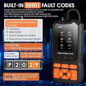 OBD2 đầy đủ chức năng V520 OBDII code Reader 12V Xe điện chẩn đoán Scanner LCD hiển thị 1-năm bảo hành 20 + Ngôn ngữ - Product Image 5