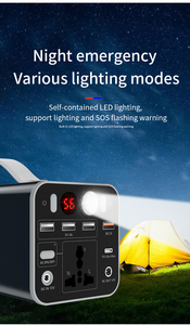 Tính năng hiển thị sạc nhanh 180W 110V 220V AC QC3.0 Trạm điện di động lithium 200W khẩn cấp đa chức năng cho ngoài trời - Product Image 4