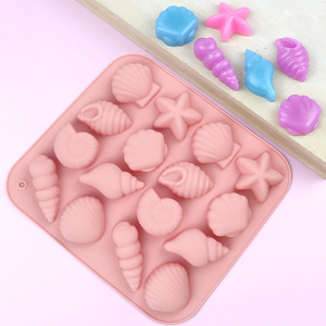 Shell Shaped Silicone Mold 16 Cavity Starfish Ocean Animal <b>Cake</b> <b>Decorating</b> <b>Supply</b> Heat Resistant Pudding Candy Mold - Product Image 3